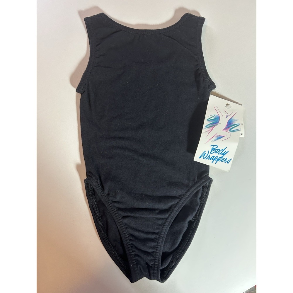 Body Wrappers Girls Black Dance Leotard Size 4-6 High Neckline